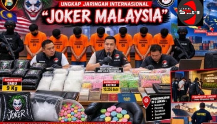 Polrestabes Makassar Bongkar Jaringan Narkotika Internasional “Joker Malaysia”, 7 Tersangka Diamankan