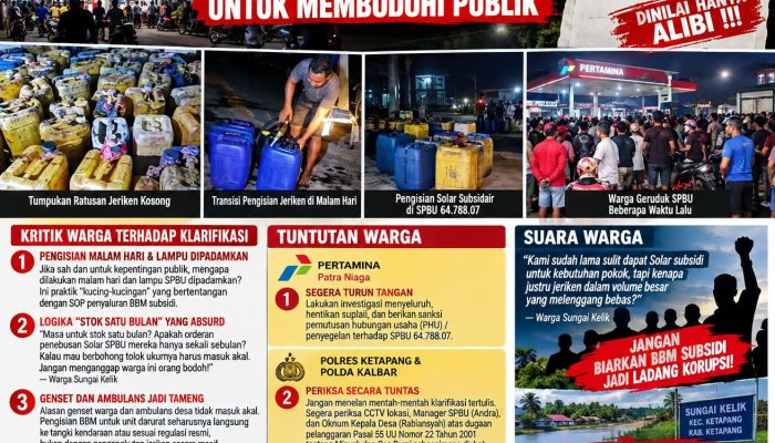 Warga Sungai Kelik Tegaskan Klarifikasi SPBU 64.788.07 Hanya Lelucon untuk Membodohi Publik